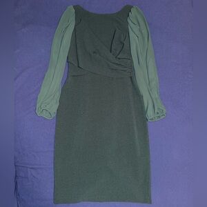 Vince Camuto Hunter Green Stretch Crepe Sheath Dress